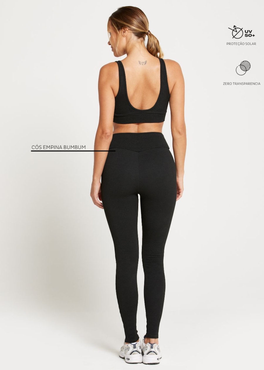 CALÇA LEGGING COM TEXTURA MOOD JQ PRETO