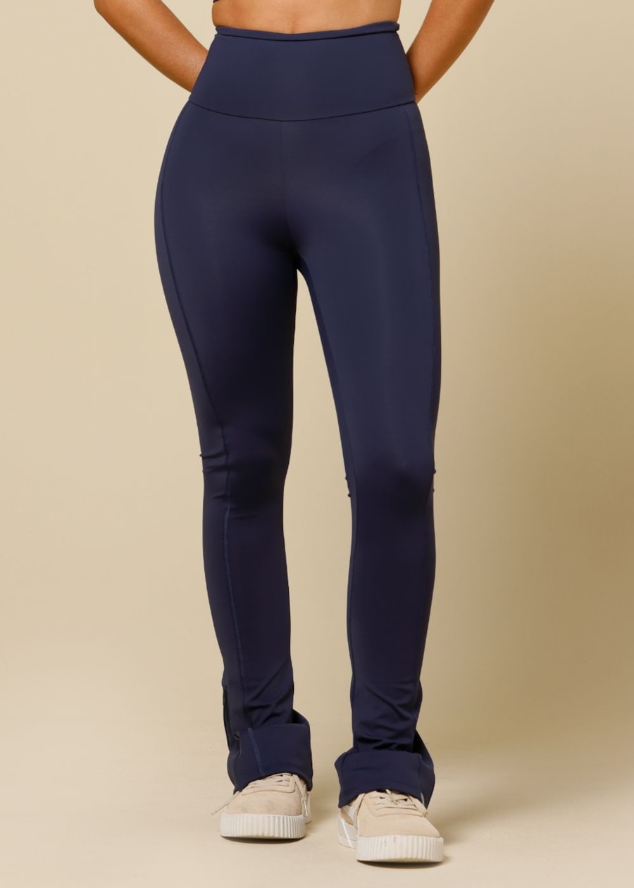 CALÇA LEGGING COM ZIPER LEBLON AZUL MARINHO