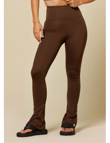 CALÇA LEGGING COM ZIPER LEBLON MARROM