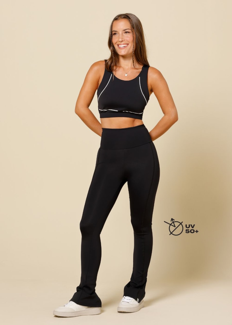 CALÇA LEGGING COM ZIPER LEBLON PRETO