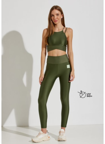 CALÇA LEGGING CÓS ALTO EIFFEL VERDE MILITAR