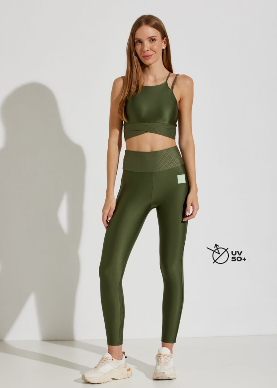CALÇA LEGGING CÓS ALTO EIFFEL VERDE MILITAR