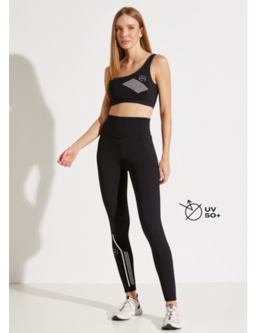 CALÇA LEGGING CÓS ALTO UNIQUÈ PRETO COM BOLSO - FITLI