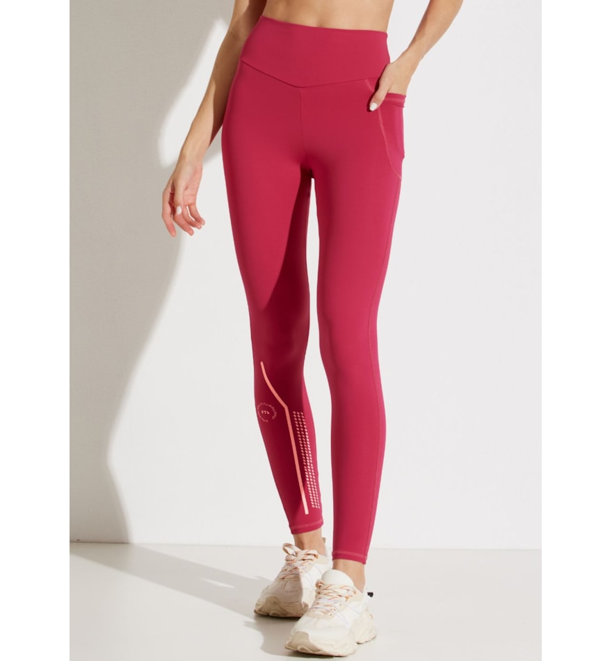 CALÇA LEGGING CÓS ALTO UNIQUÈ ROSA CEREJA COM BOLSO