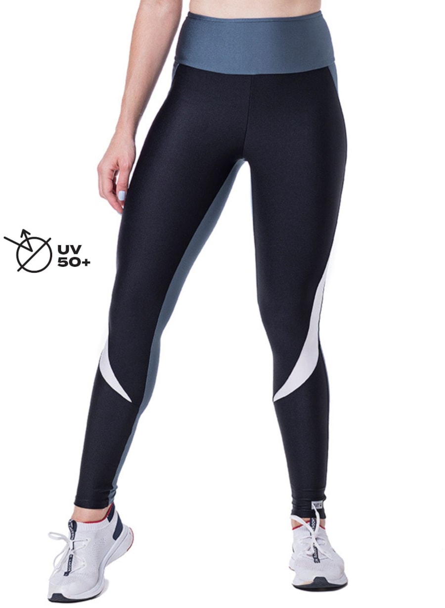 CALÇA LEGGING DEEP PRETA / AZUL