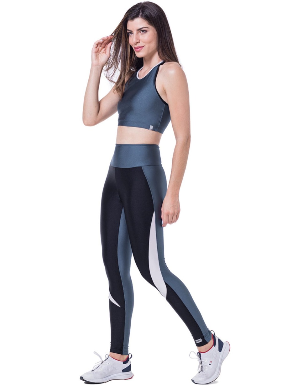 CALÇA LEGGING DEEP PRETA / AZUL