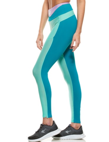 CALÇA LEGGING FEELINGS AZUL PISCINA / VERDE MENTA