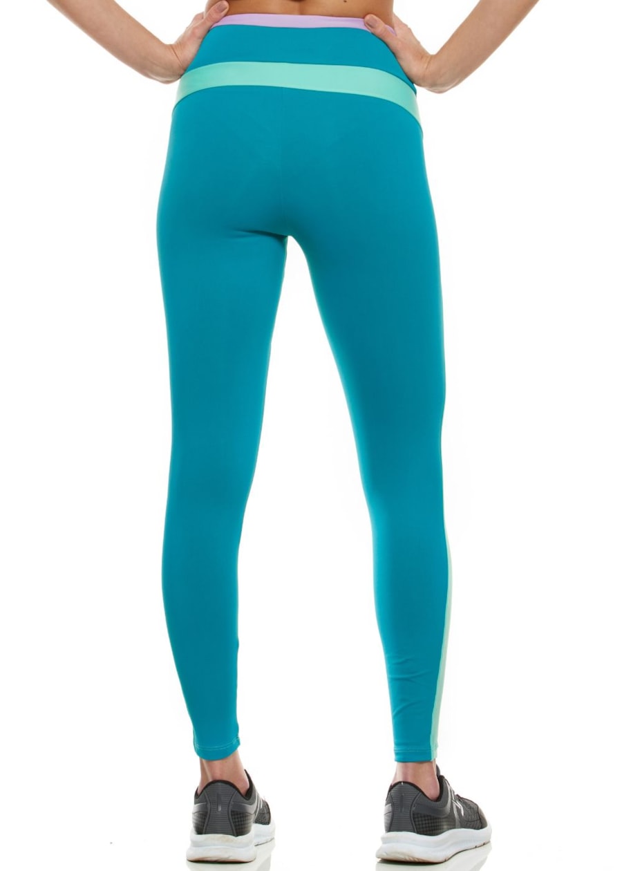 CALÇA LEGGING FEELINGS AZUL PISCINA / VERDE MENTA
