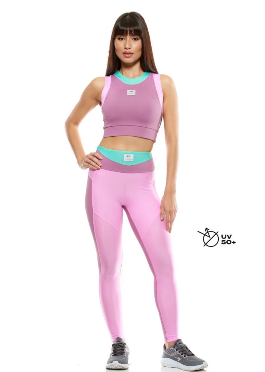 CALÇA LEGGING FEELINGS ROSA VIOLETA / ROSA CLARO