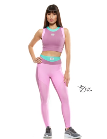 CALÇA LEGGING FEELINGS ROSA VIOLETA / ROSA CLARO CALÇA LEGGING FEELINGS ROSA VIOLETA / ROSA CLARO