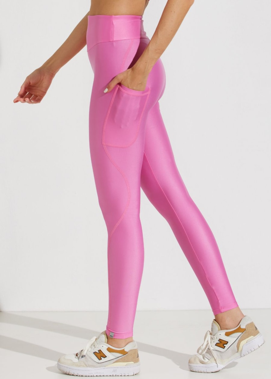 CALÇA LEGGING FRANCE ROSA COM BOLSO