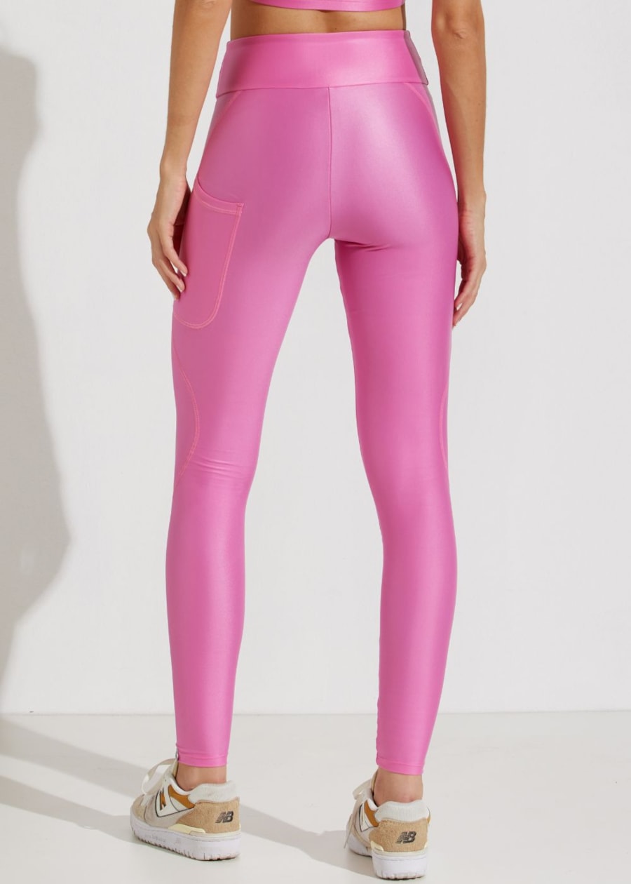 CALÇA LEGGING FRANCE ROSA COM BOLSO