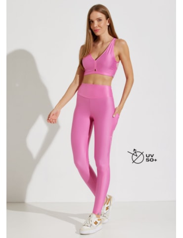 CALÇA LEGGING FRANCE ROSA COM BOLSO