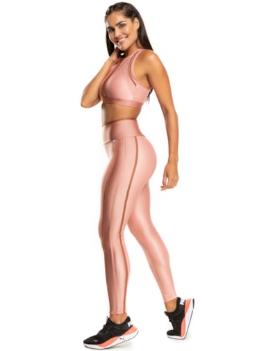 CALÇA LEGGING GLOSS ROSA BEBE