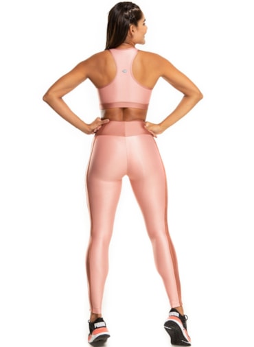 CALÇA LEGGING GLOSS ROSA BEBE