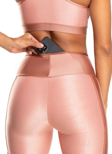 CALÇA LEGGING GLOSS ROSA BEBE