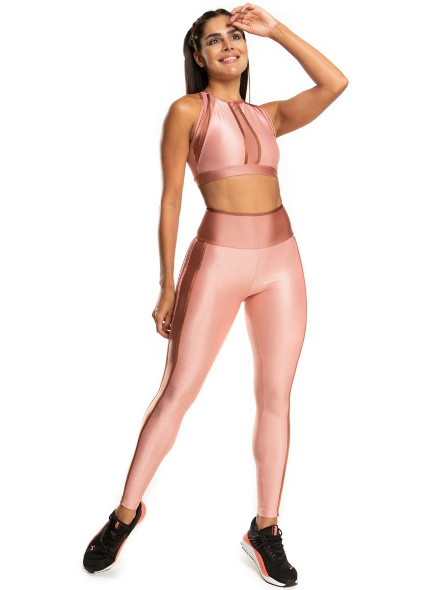 CALÇA LEGGING GLOSS ROSA BEBE CALÇA LEGGING GLOSS ROSA BEBE
