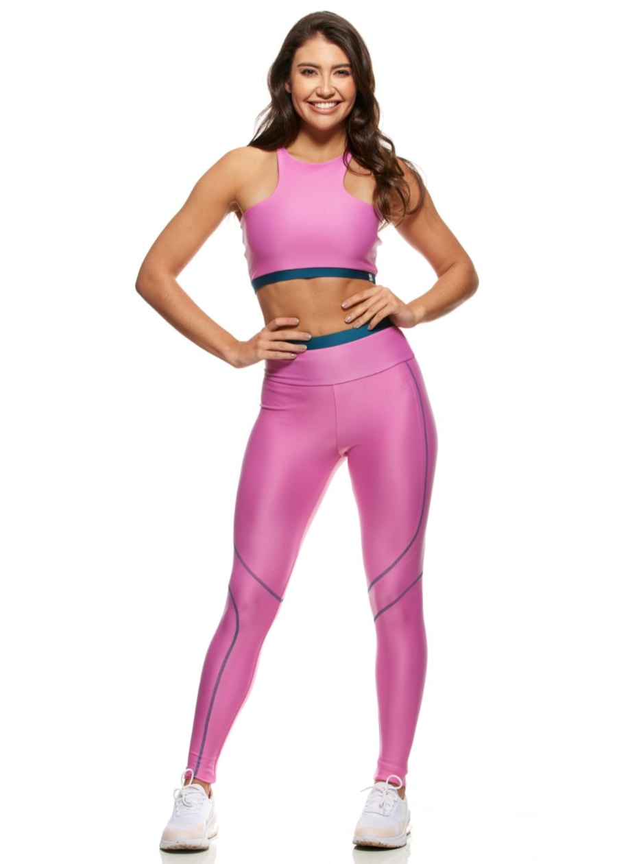 CALÇA LEGGING HAPPY ROSA CHICLETE