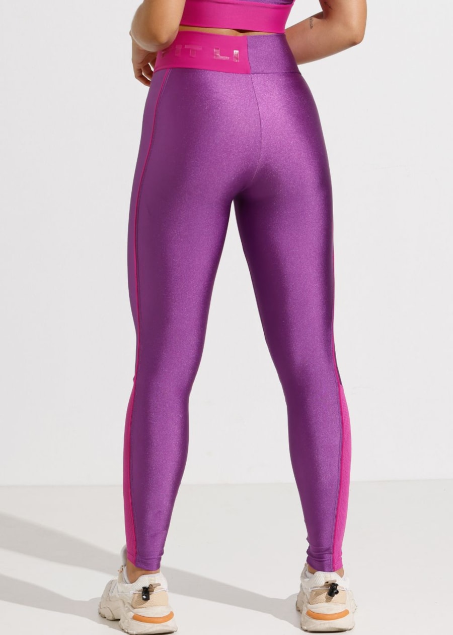 CALÇA LEGGING HEALTH ROXA COM CÓS CRUZADO