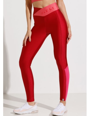 CALÇA LEGGING HEALTH VERMELHA COM CÓS CRUZADO