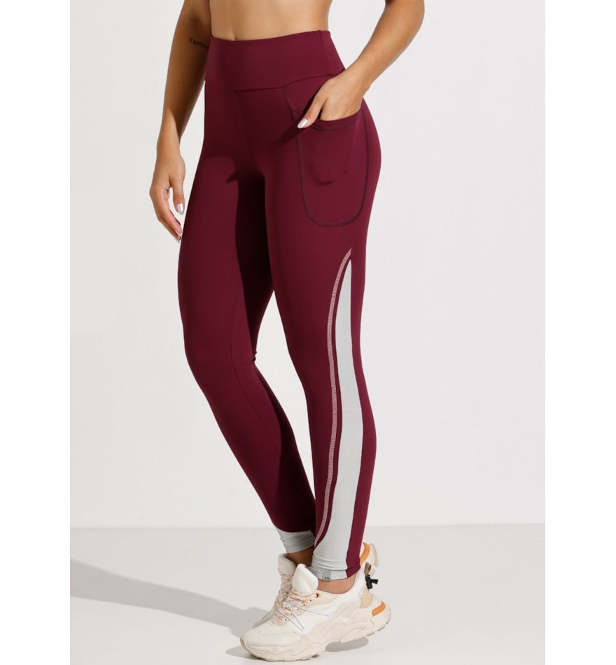 CALÇA LEGGING INDOOR ROXO COM BOLSO