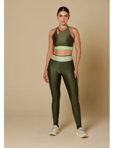 CALÇA LEGGING LATINA VERDE MILITAR