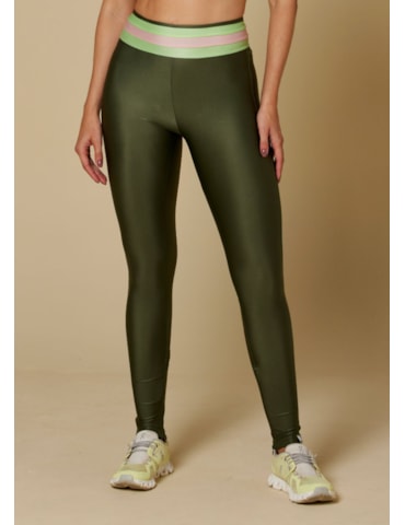 CALÇA LEGGING LATINA VERDE MILITAR