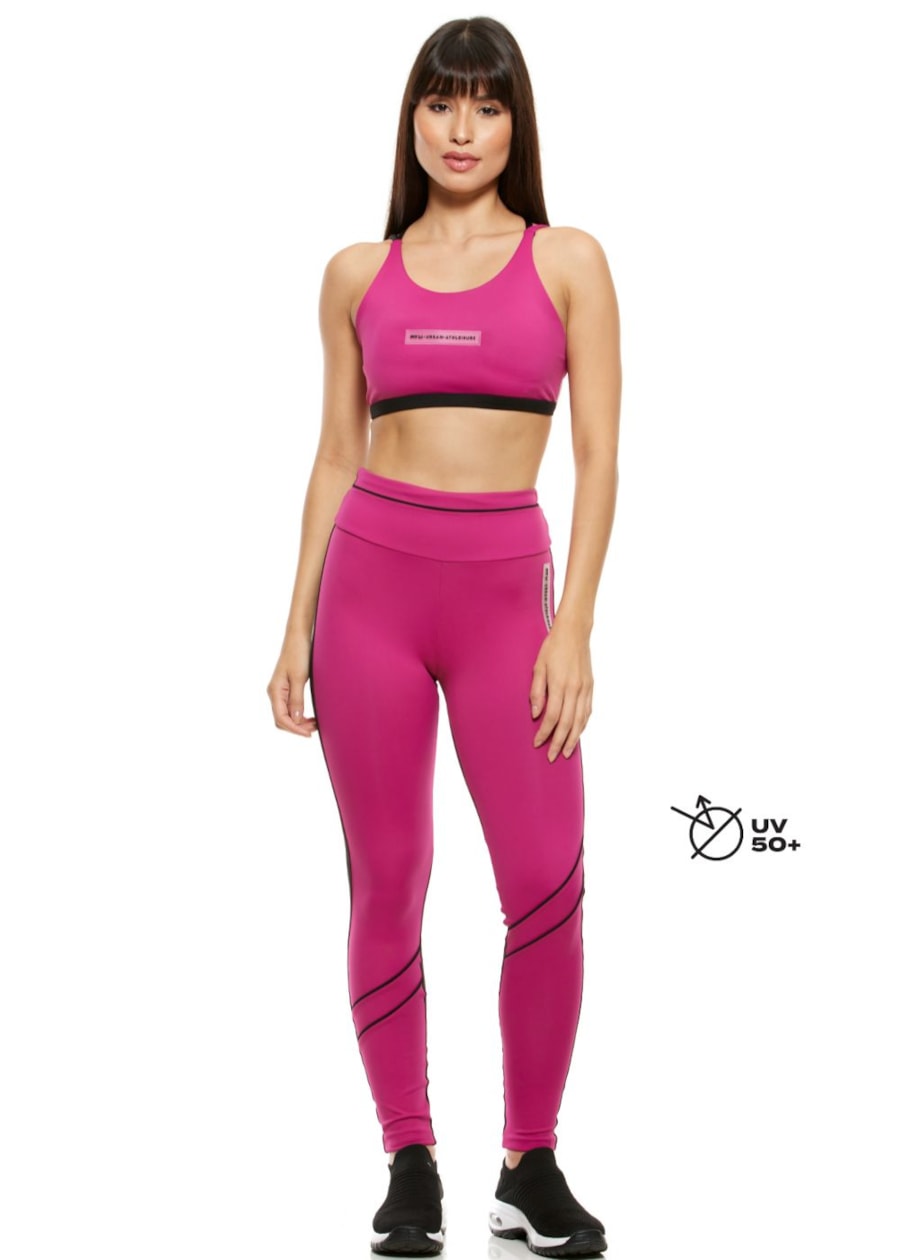 CALÇA LEGGING MADALENA ROSA ORQUIDEA / PRETA