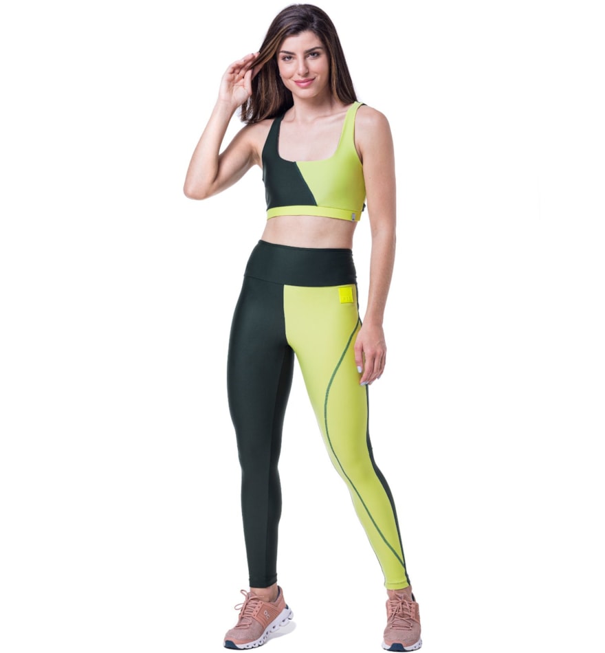 CALÇA LEGGING MATCH VERDE ESCURO / CITRUS CALÇA LEGGING MATCH VERDE ESCURO / CITRUS