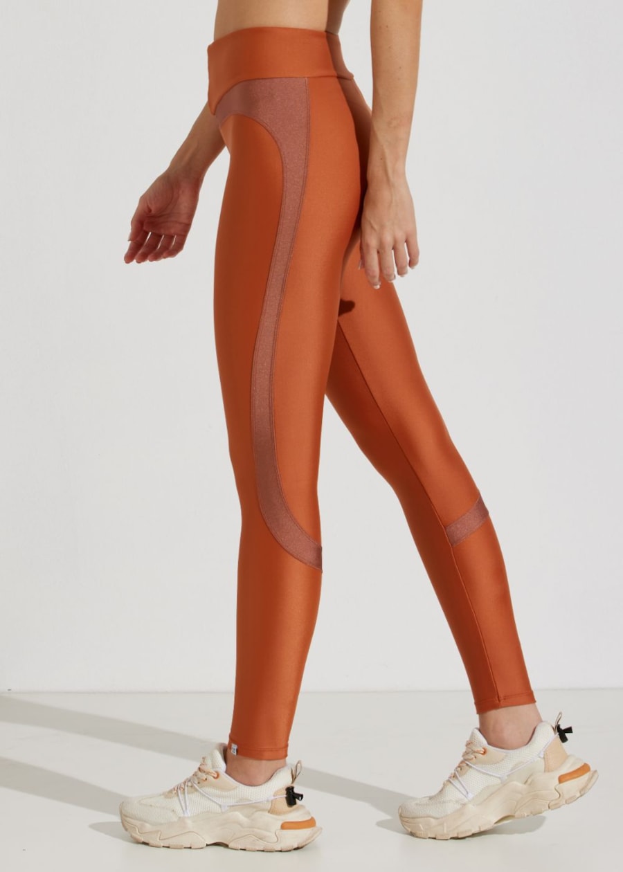 CALÇA LEGGING MONTARIA COM ZÍPER BELLE MARROM