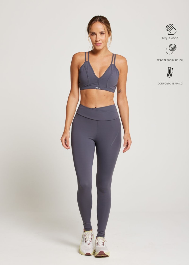 CALÇA LEGGING NOW NG  CINZA ESCURO