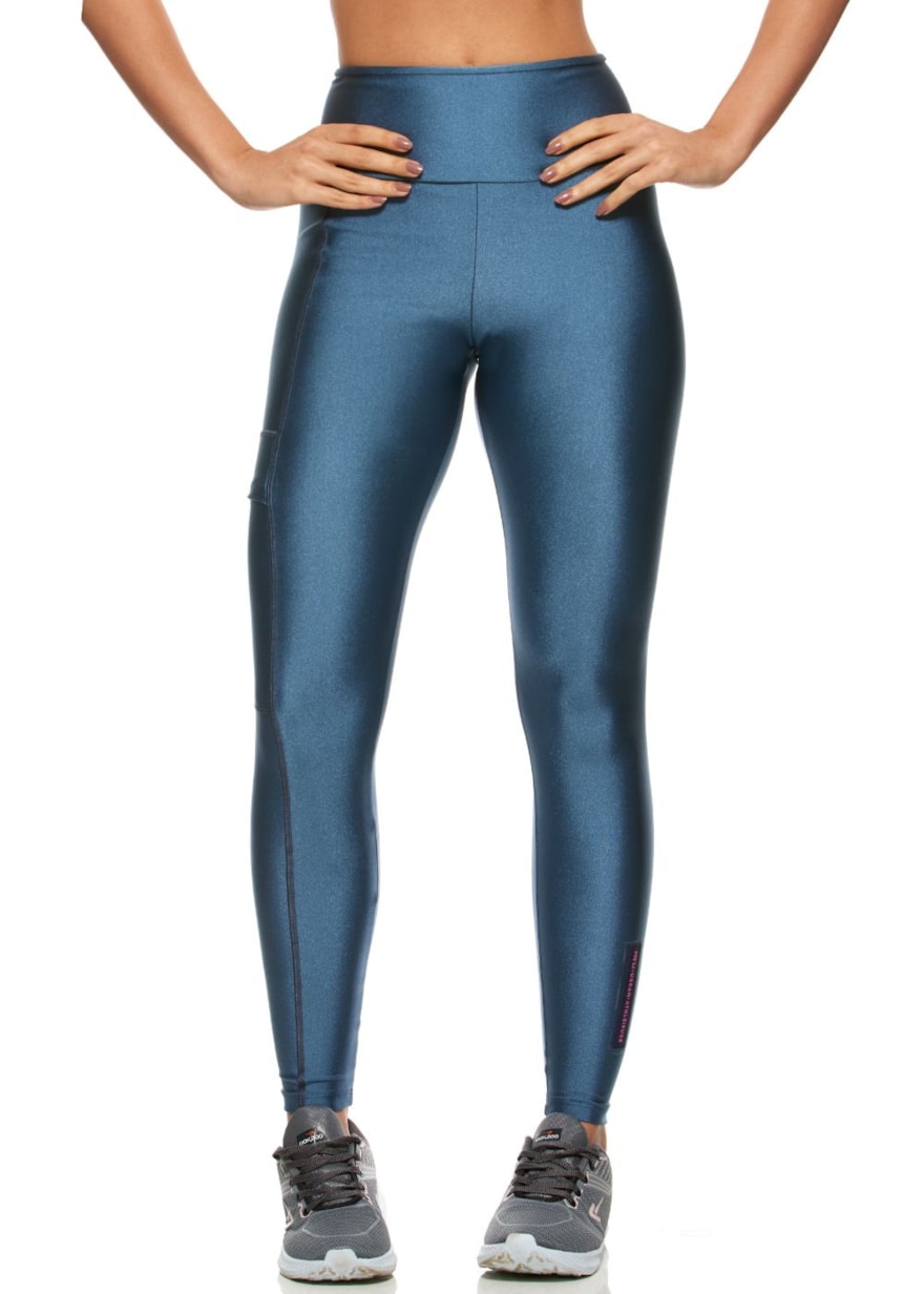 CALÇA LEGGING PAINT AZUL COM BOLSO