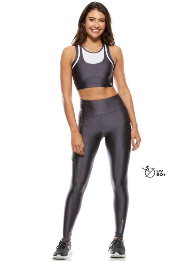 CALÇA LEGGING PAINT GRAFITE COM BOLSO