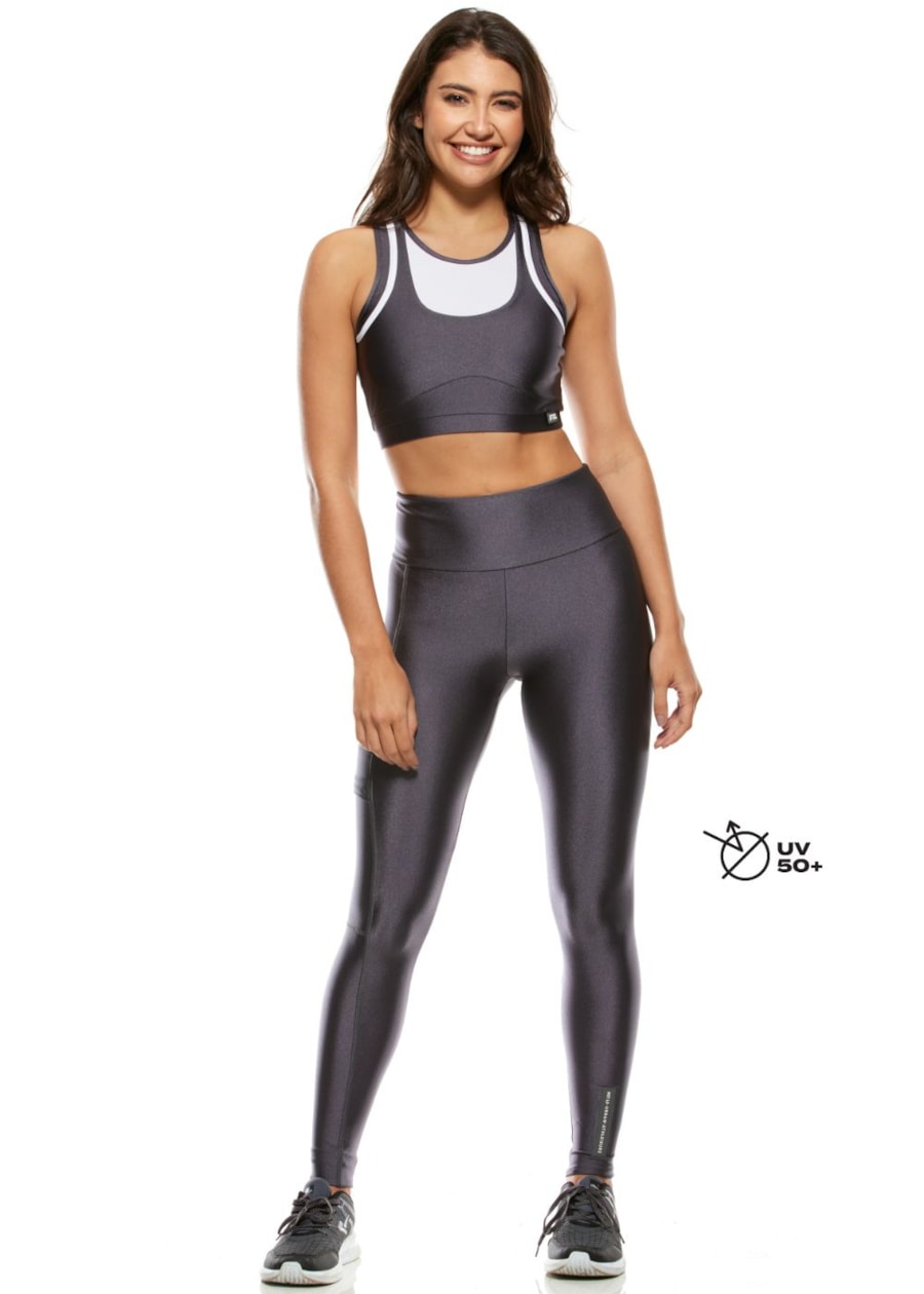 CALÇA LEGGING PAINT GRAFITE COM BOLSO