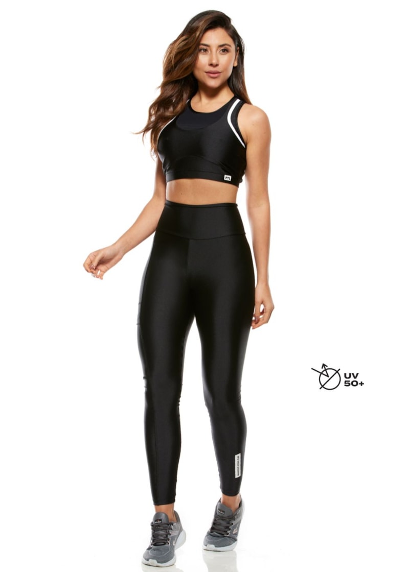 CALÇA LEGGING PAINT PRETA COM BOLSO