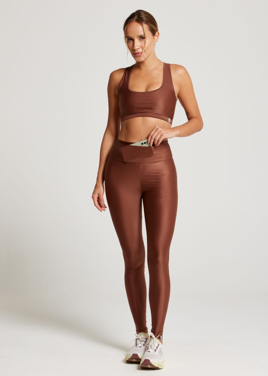 CALÇA LEGGING PLAY ATK MARROM CAPPUCCINO