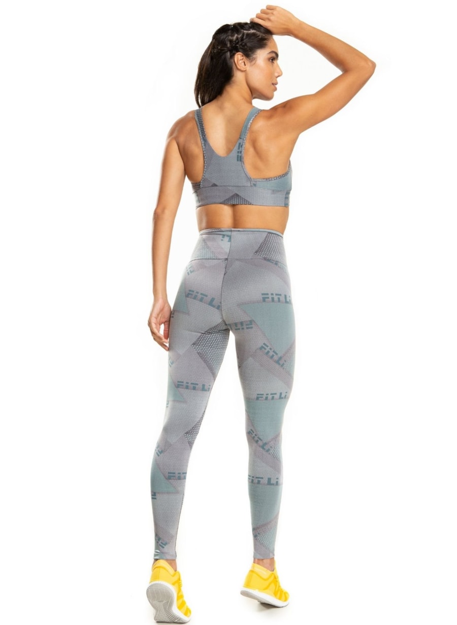 CALÇA LEGGING POSTER CINZA GEO