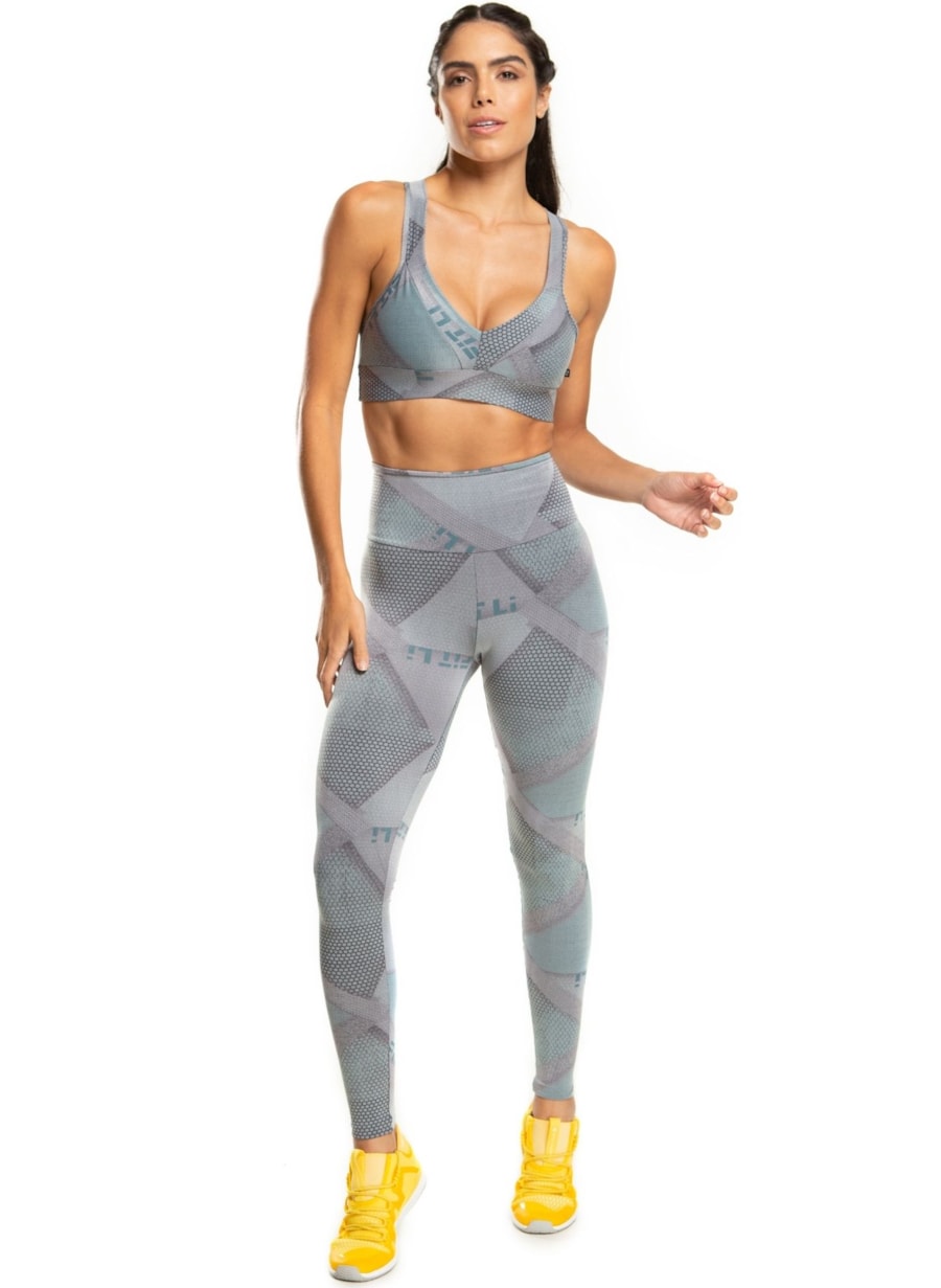 CALÇA LEGGING POSTER CINZA GEO