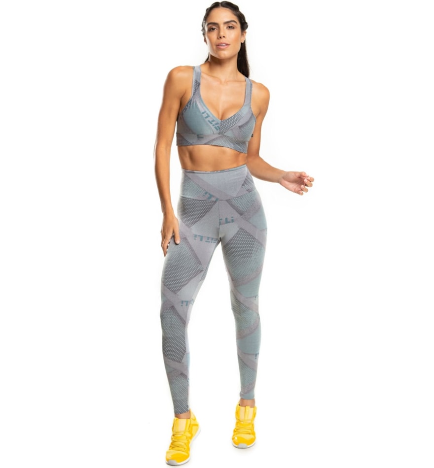 CALÇA LEGGING POSTER CINZA GEO CALÇA LEGGING POSTER CINZA GEO