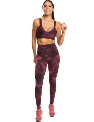 CALÇA LEGGING POSTER FLORAL BORDÔ CALÇA LEGGING POSTER FLORAL BORDÔ