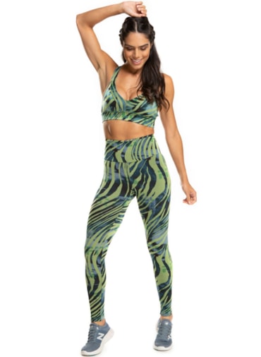 CALÇA LEGGING POSTER VERDE ZEBRA