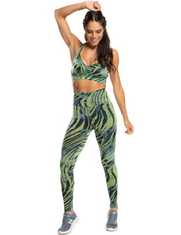 CALÇA LEGGING POSTER VERDE ZEBRA