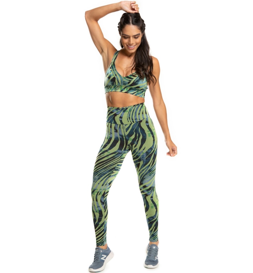 CALÇA LEGGING POSTER VERDE ZEBRA