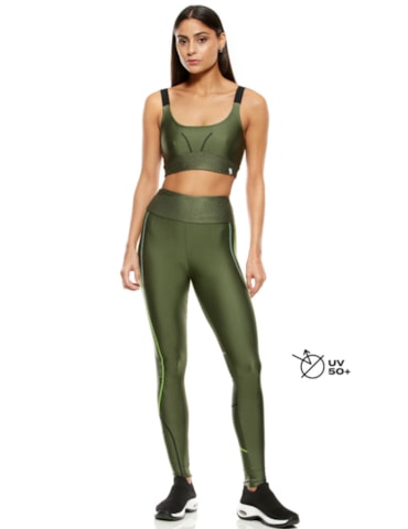 CALÇA LEGGING POWER VERDE METÁLICO