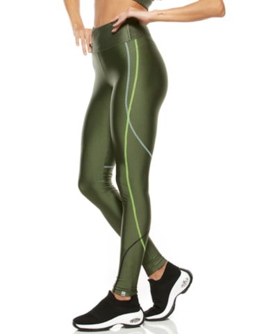 CALÇA LEGGING POWER VERDE METÁLICO