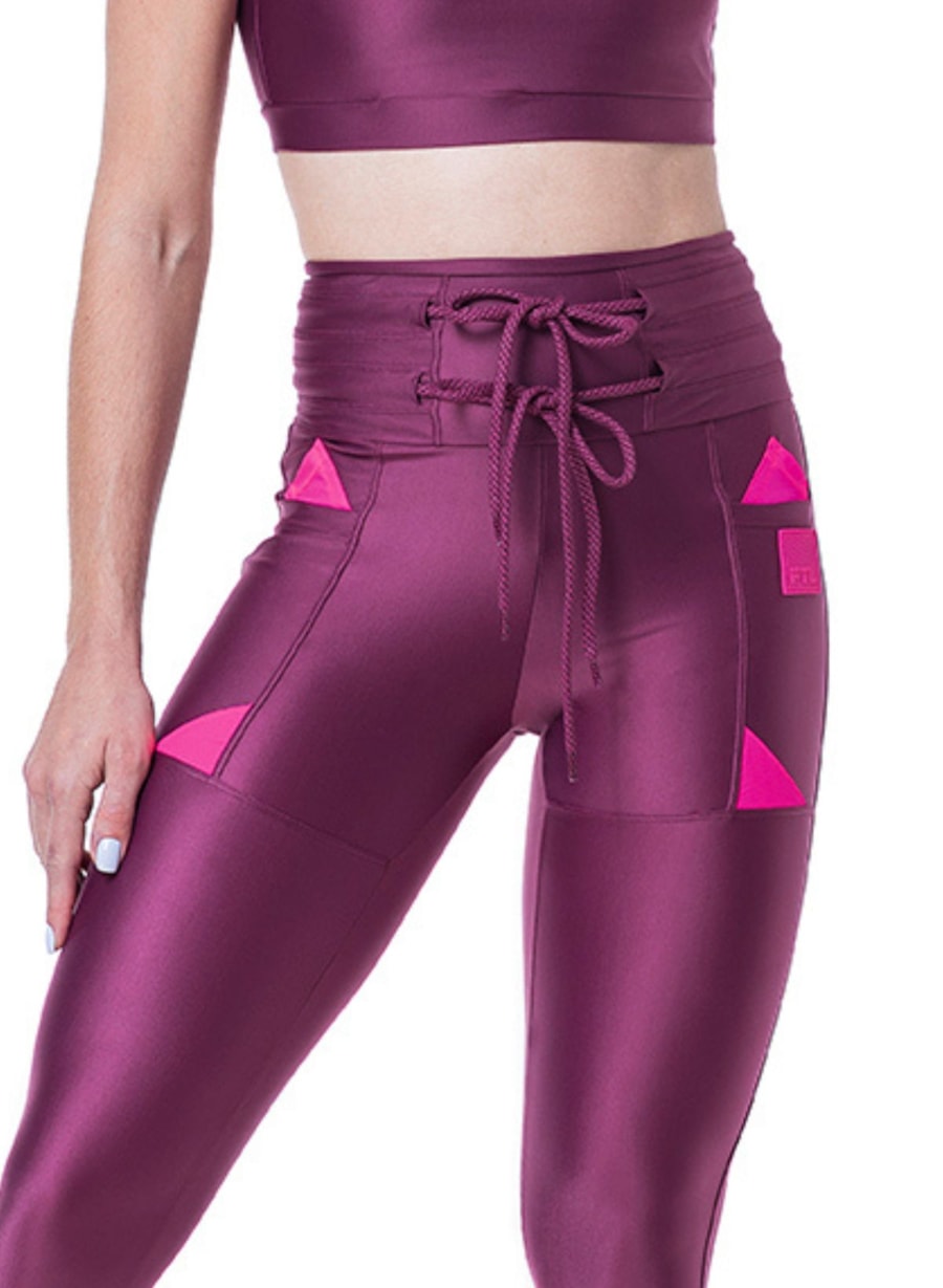 CALÇA LEGGING ROAD ROSA VIOLETA