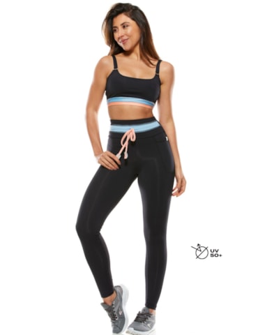 CALÇA LEGGING SENSATION PRETA COM BOLSO