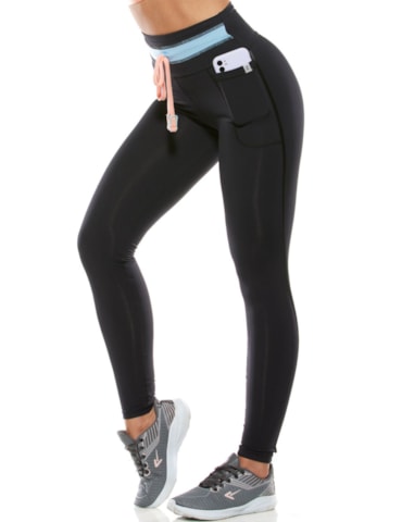 CALÇA LEGGING SENSATION PRETA COM BOLSO