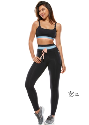CALÇA LEGGING SENSATION PRETA COM BOLSO
