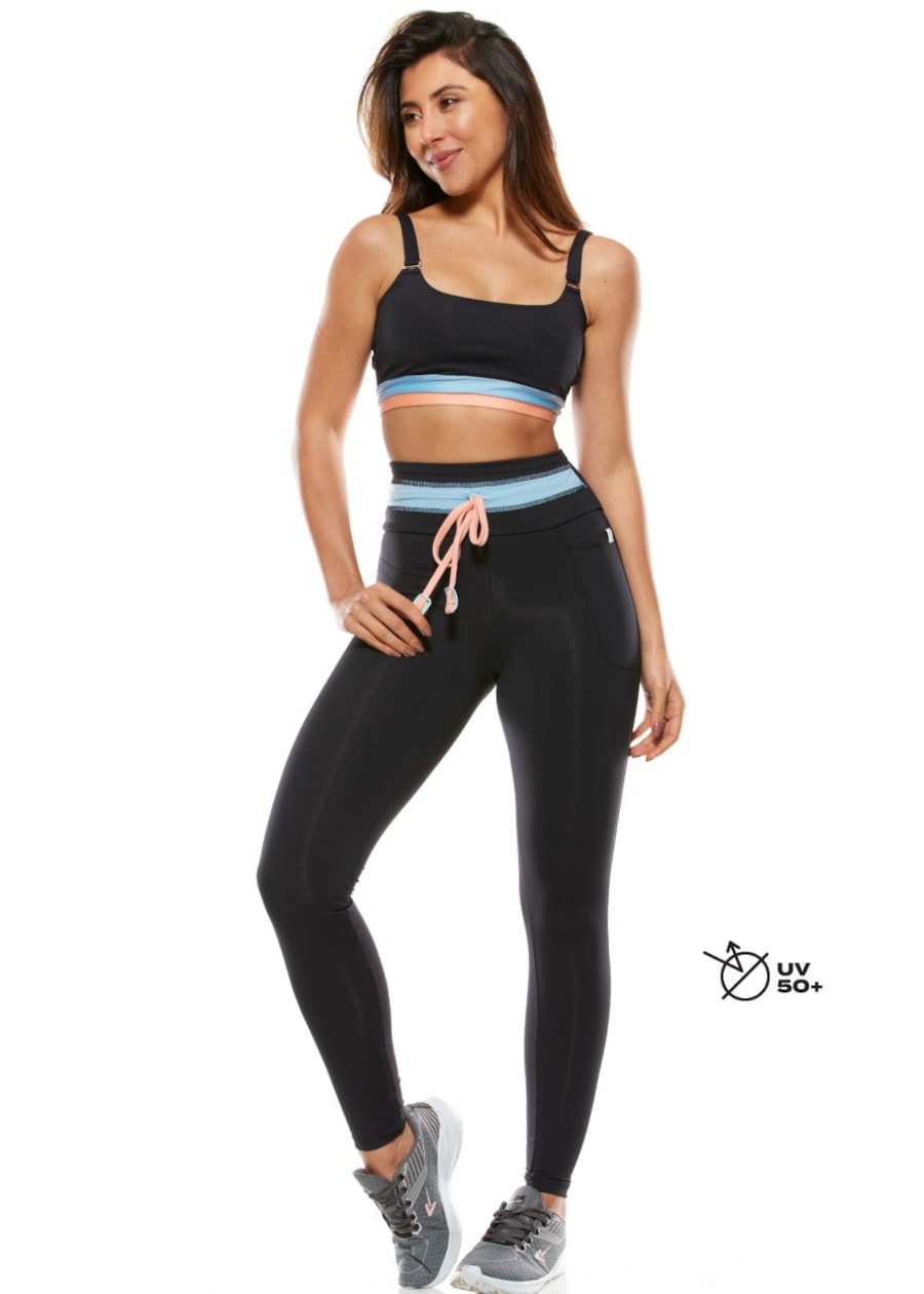 CALÇA LEGGING SENSATION PRETA COM BOLSO